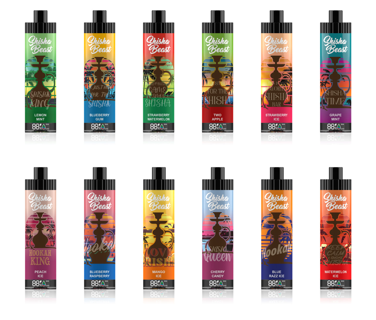 Shisha Beast DTL Disposable Electronic Cigarette 26ml E Liquid LED Screen RGB Light 20000 Puffs
